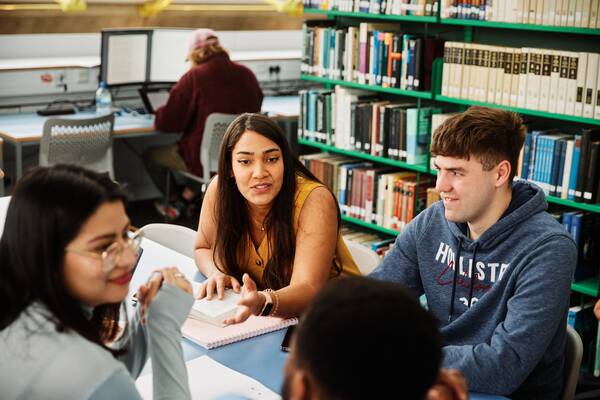 Students in the library