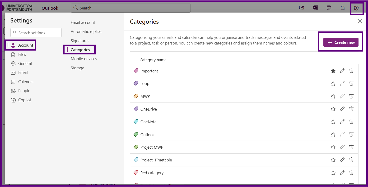 Creating Categories in Outlook