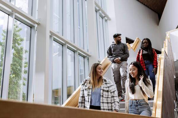 Students walking and talking