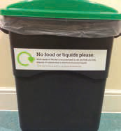 No foods or liquids in bin