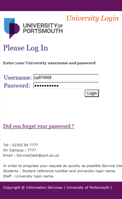Log in to the University servers.