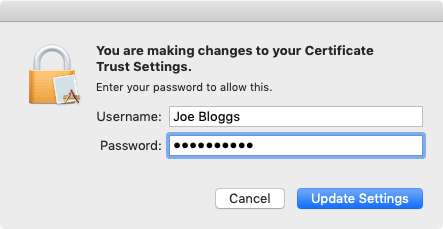 Authenticate with admin username and password to accept the certificate
