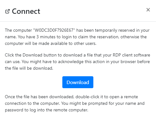 Download the connection file