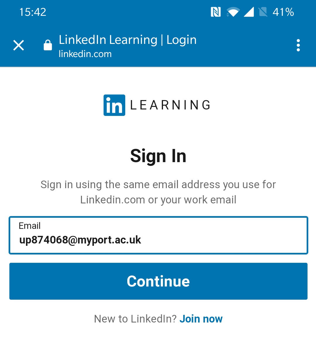 Sign in learning linkedin