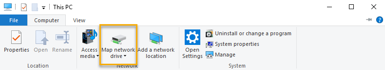 Map Network Drive setting in File Explorer