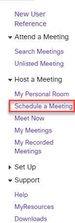A number of link and Schedule a Metting highlighted