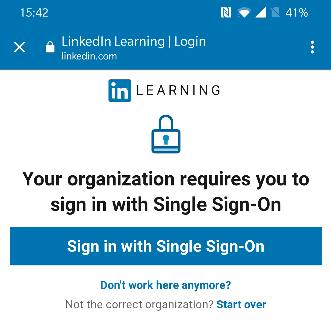 Sign in with single sign-on