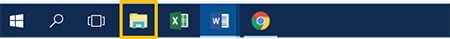 Windows 10 taskbar with File Explorer highlighted