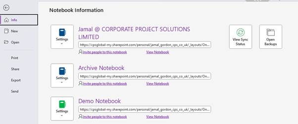 Location of notebooks