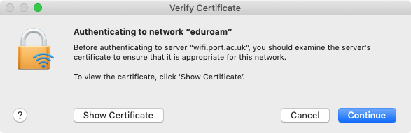 Verify the certificate