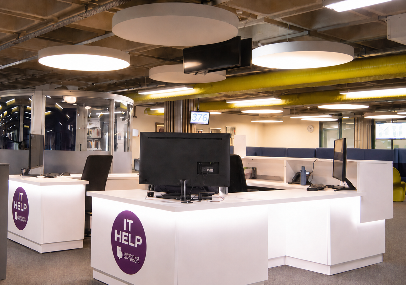 The IT Help desk in the main ground floor open access area of the Library