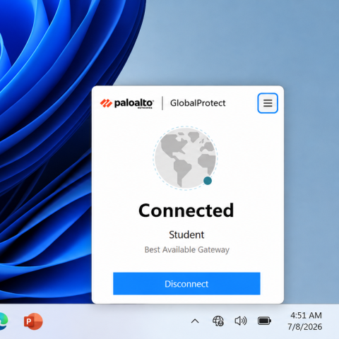 GlobalProtect open on Windows desktop