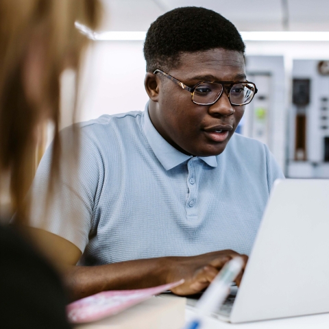 Student on laptop