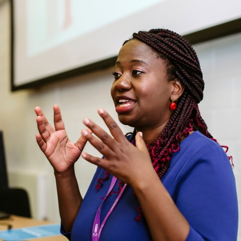 Lecturer in lecture theatre