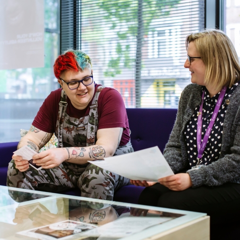 Student getting support