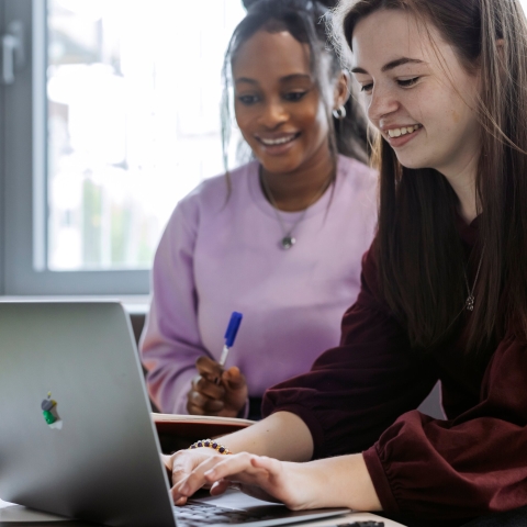 B Roll Day One - duo studying together