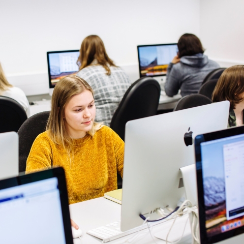 Students in a computer suite