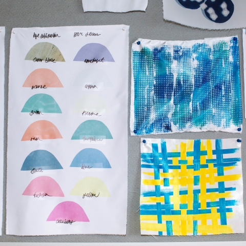 Pattern ideas and samples on the wall