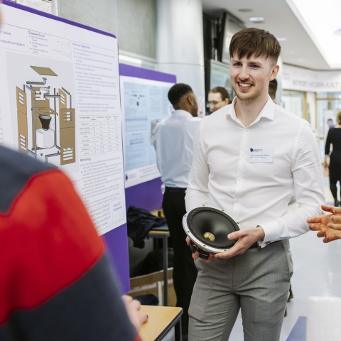 Student presenting their project at Engineering Project day