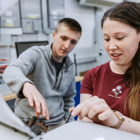 Staff instructs female student on how to operate machinery.
Technology Facilities Day One - NOT FOR THIRD PARTY - CONSENT