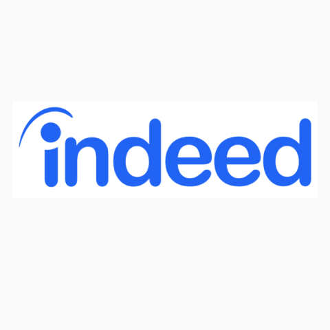 Indeed logo in blue text