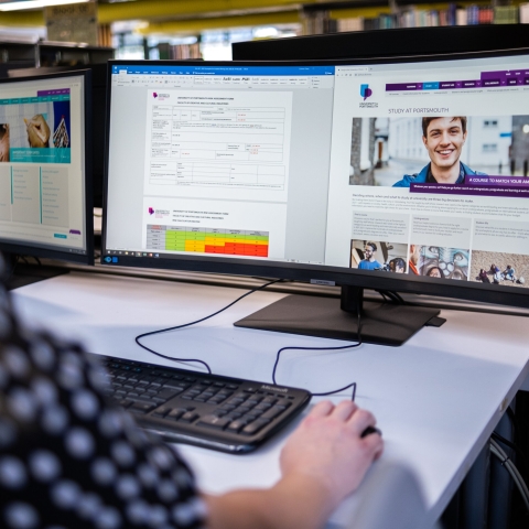 Person sitting at a computer