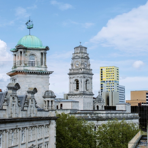 View of the city skyline