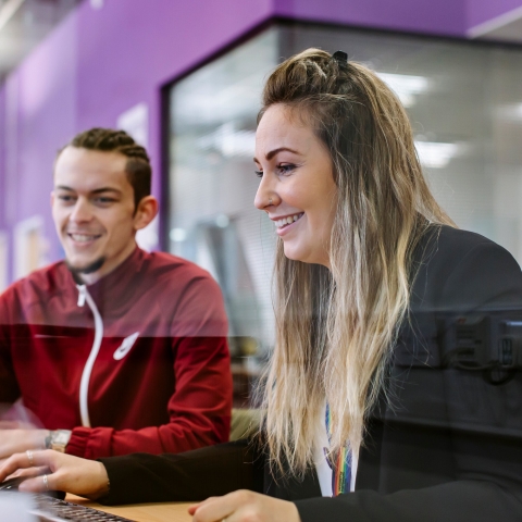 Student meeting with a careers adviser