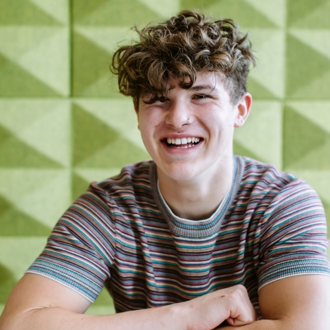 Male student smiling