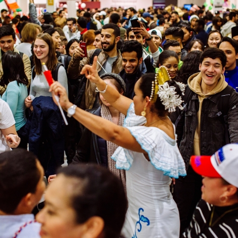Students enjoying the University of Portsmouth Festival of Cultures