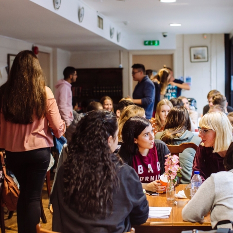 Group of young people talking