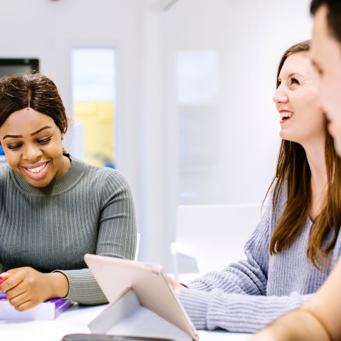 Female student smiling