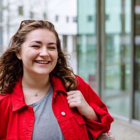 Female student smiling