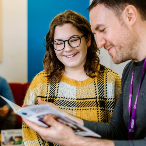 Student finance advisor with a student