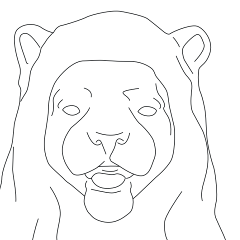 Download: Lion Face Template