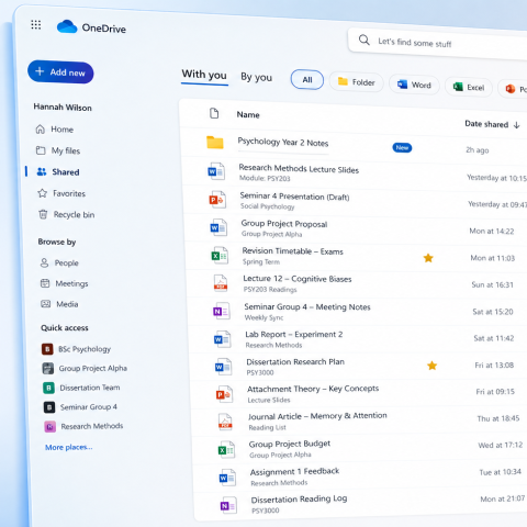 OneDrive interface banner