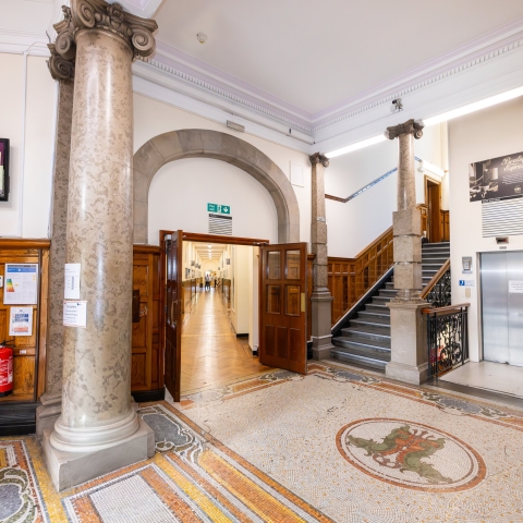 Marble interior entrance to the University of Portsmouth's Park Building