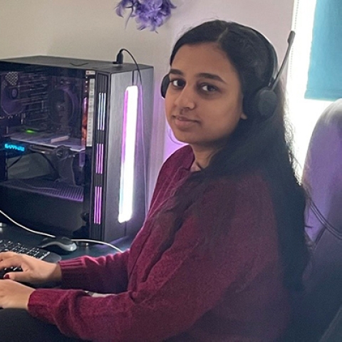 Placement Software Engineer Criterion Games EA Prisha Gellaboina at her desk