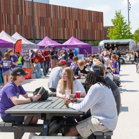 Students enjoying a social event at the University of Portsmouth