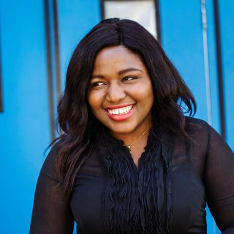 Female engineering student smiling