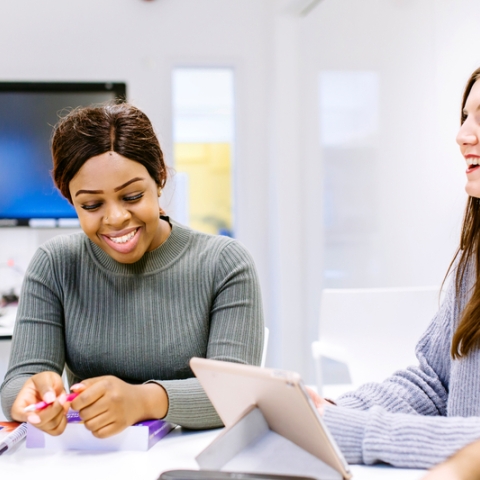 Female student smiling