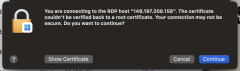 Accept the certificate