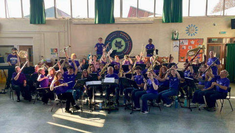 UoP Concert band performs for local primary school