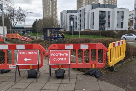Footpath closure on Winston Churchill Avenue