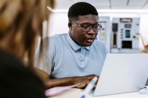 Student on laptop
