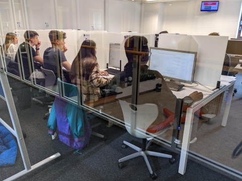 Students working in computer lab