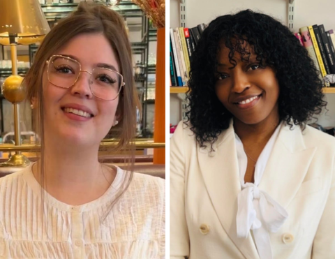 Olivia Caskey, left, Patience Mutumani, right.