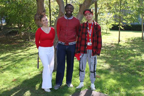 UPSU's Elected Officer's wearing red 