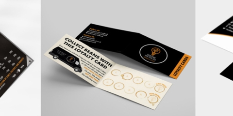 Coffee loyalty cards designed by Illustration student Maddison Ford