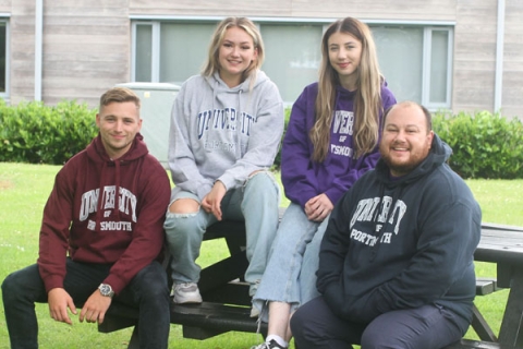 Elected officers in University hoodies